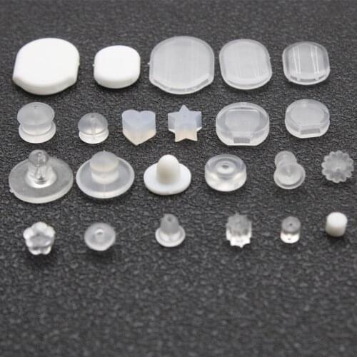 White Transparent Soft Silicone Anti-Pain Ear Clip Pad Earrings Backs Stopper Accessories DIY Ear Jewelry Findings Components