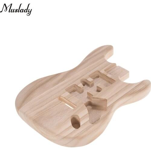 Muslady ST01-DT Unfinished Handcrafted Guitar Body Basswood Electric Guitar Body Guitar Barrel Replacement Parts