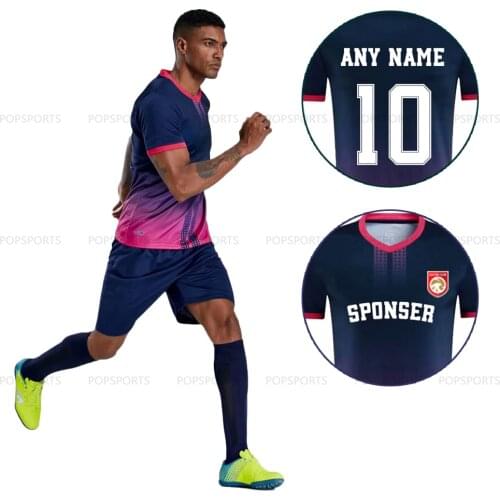 Men Sets football uniforms Adult sports training suits blank custom print soccer set for men