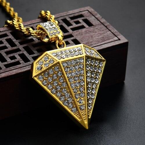 New Fashion Charm Bling Mens Iced Out Crystal Pendants Hip Hop Neckalce for Party Gift for Women and Men