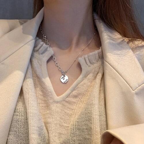 2020 Fashion Aesthetic Round Brand Wish Pendant Necklace Long Sweater Chain High Quality Neck Pendants Women Refinement Oжерелье