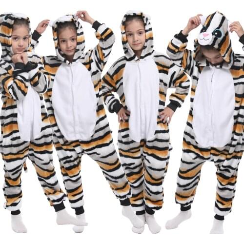 Girls Unicorn Kigurumi Stitch Pajamas For Kids Winter Flannel Onesie Pajamas Children Dinosaur Sleepwear Boys Panda Jumpsuit