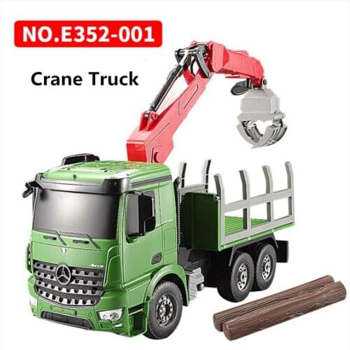 1/20 Double E E352 Rc Truck 2.4G 6Ch Radio Controlled Car Crane Tractor Simulated Lights Sounds Educational Car Toy for Boys kid