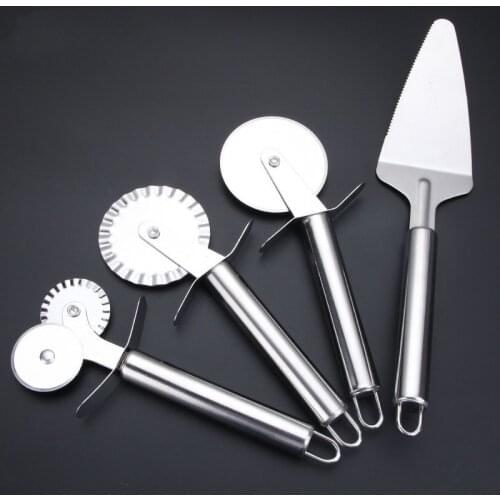 Pizza Cutter Stainless Steel Pizza Wheels Knife Cake Bread Pies Round Knife Cutter Pizza Peel Shovel Cooking Tool