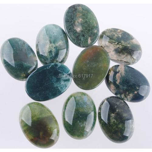 RONGZUAN Free shipping Natural Algae Agates Gem Stones Oval Beads Cabochon CAB No Drill Hole 18x25x7mm Jewelry 10 pcs/lot TU3127