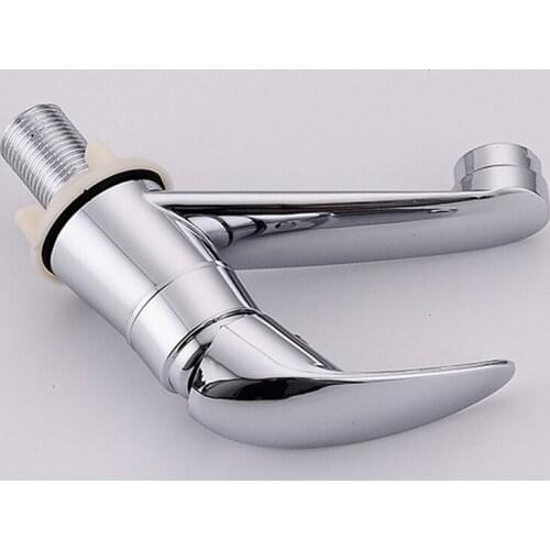 Kitchen Faucets Chrome Deck Mount Bathroom Basin Faucets Single Handle Single Hole Bath Tap Cold Water Tap Hardware