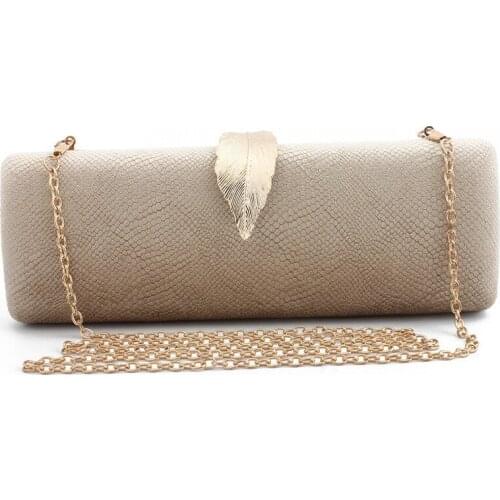 Party Chain New Women Shoulder Bag Golden Leaf Buckle Fashion Packing Clutch Bags Elegant Ladies OL Bag Party Evening Handbag