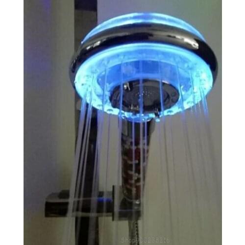 LED LED Shower Head Ionic Filter Filtration High Pressure Water Saving Changing 3 Water Mode Glow Light Aug20 20 Dropship
