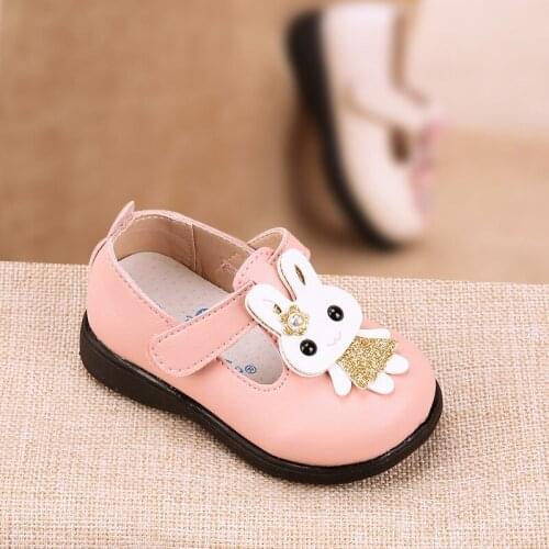 Girls princess shoes cartoon bunny baby toddler shoes spring soft sole shoes children 1-3-5 years old children leather shoes