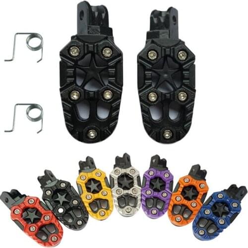 2Pcs/Set Universal 8mm Metal Motorcycle Off-road Foot Pegs Pedals Footrests Slim footpeg Wide Surface Large Diameter End Cap