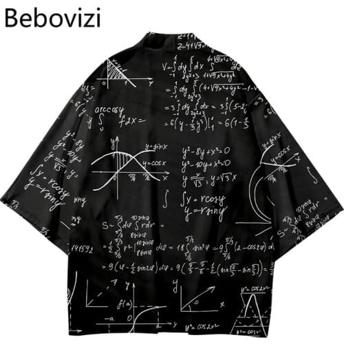 Japanese Kimono Kimetsu No Yaiba Robe Plus Size Equation Pattern Fashion Beach Cardigan Men Shirts Yukata Haori Womens Clothing
