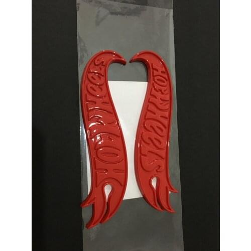 1pair red Hot Wheels Flames Emblem Badge Hot Rod, Mustang, Camaro
