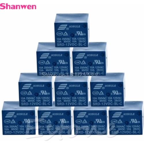 New High Quality 10 PCS 5 Pins RELAY DC 12V Coil Power Relay PCB 10A 30VDC G08 Whosale&DropShip