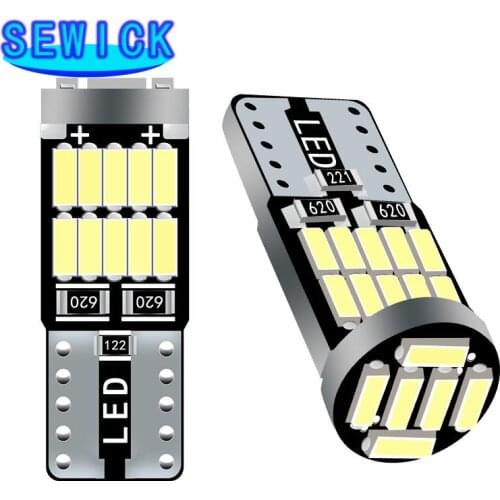 10PCS T10 W5W 194 501 Led Canbus No Error Car Interior Light T10 26 SMD 4014 Chip Pure White Instrument Lights Bulb Lamp