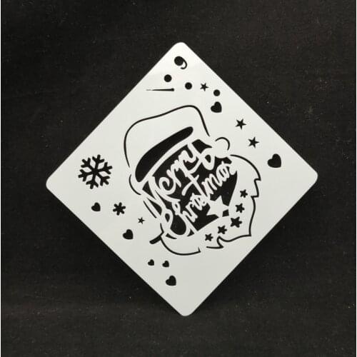 13*13 Christmas pvc Layering Stencils for DIY Scrapbooking/photo album Decorative Embossing DIY Paper Cards Crafts