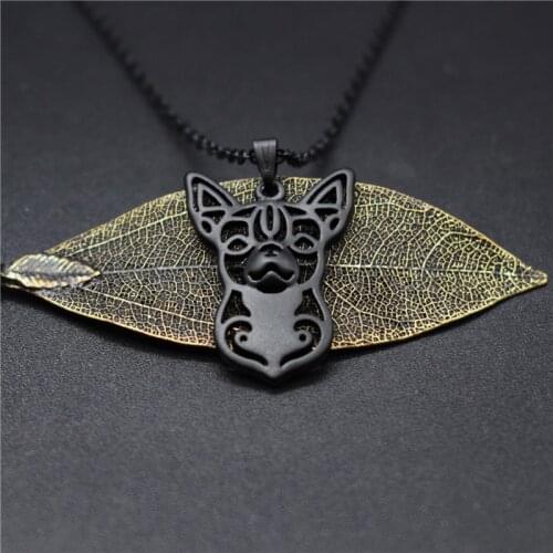 4 Colors New Chihuahua Charm Necklace Trendy Metal Dog Jewellery Chihuahua Pendant Necklace Women