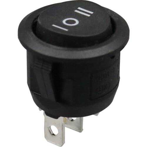5Pcs 20mm Round Black Rocker Switch 3Pin ON-OFF-ON SPDT 6A/250V 10A/125V