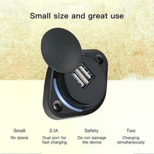 60% Dropshipping!! 3.1A 12-24V Slide Lid Car Bus Boat Dual USB Port Charger Power Socket Outlet