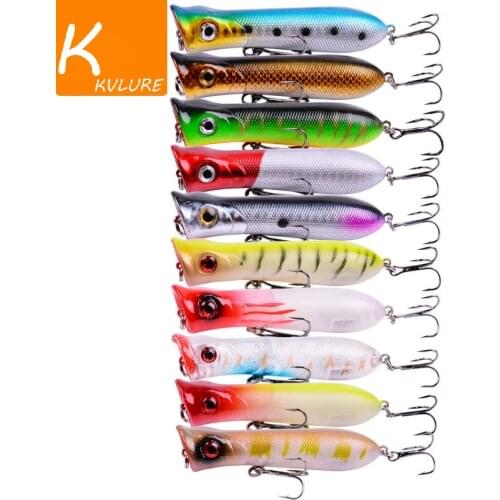 8cm 11g Pesca Artificial Bait Peche Fishing Tackle Top Water Popper Lure Fishing Wobbler Crankbait 6# Hooks