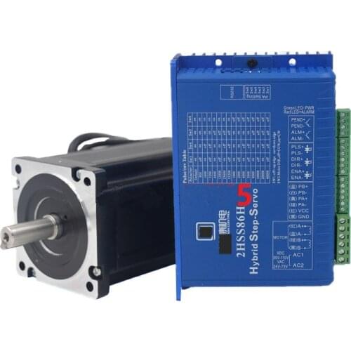 86 Closed loop Stepper Motor Driver kit 86J1880EC-1000 + 2HSS86H NEMA34 4.5Nm 566ozf.in Length 102mm With Encoder 1000 line