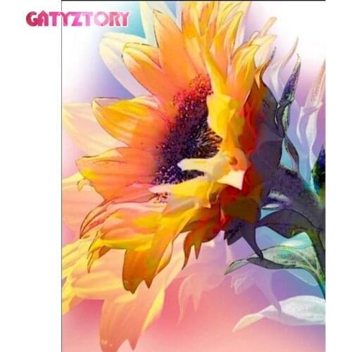 GATYZTORY 5D DIY Diamond Painting sunflower Diamond Embroidery Flower Diamond Mosaic Full Drill Handicraft Decor For Home