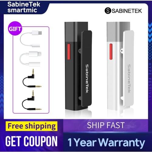 SABINETEK SmartMike Wireless Bluetooth Microphone Real-time Radio Noise Reduction Short Video Vlog Recording Device For Vlogger