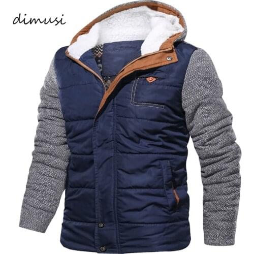 DIMUSI Winter Mens Parkas Casual Cotton Men Thick Warm Hooded Coats Male Slim Fit Outwear Windbreaker Thermal Jackets Clothing