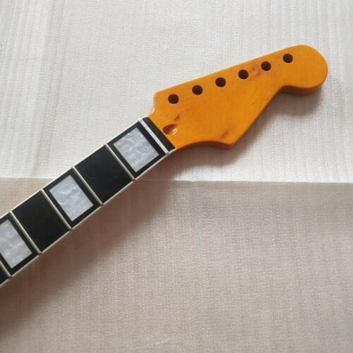 Electric Guitar Neck 22 Frets 25.5" Maple ebony fingerboard block inlay parts