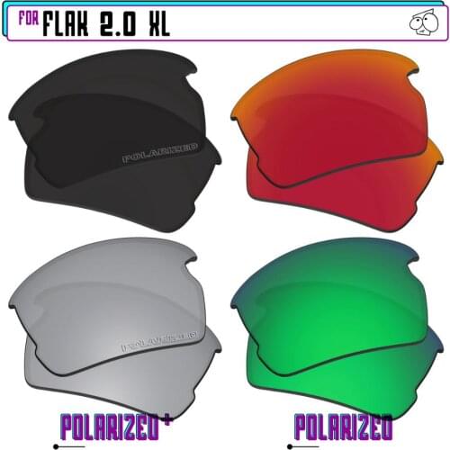 EZReplace Polarized Replacement Lenses for - Oakley Flak 2.0 XL Sunglasses - BkSrP Plus-RedGreenP