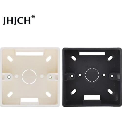 JHJCH Wall switch socket junction box, external installation box, black and white 86mm*86mm*35mm