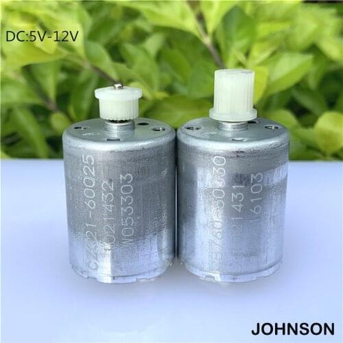 JOHNSON 370 Micro Electric Motor DC5V 7.4V 12V 6250rpm Medium Speed Carbon Brush Toy Motor with Belt Pulley for Printer DIY