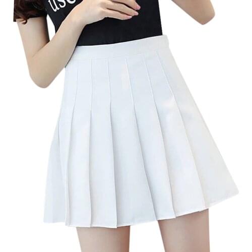 High Waist Pleated Mini Skirt Solid Pink Pleated Satin Skirt Womens Slim Waist Casual A-Line Tennis Skirts School Vacation