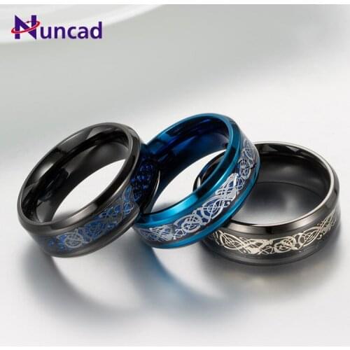 Titanium Steel Mens Ring Mens Dragon Piece Ring Baron Dragon-print Carbon Fiber Ring Titanium Steel Mens Ring Good Quality