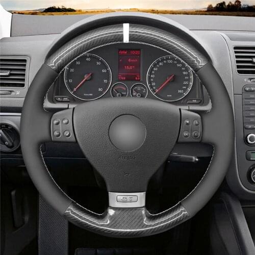 DIY Anti-Slip Steering Wheel Cover For Volkswagen Golf 5 Golf Plus Passat Variant Tiguan Touran Car Interior Decoration