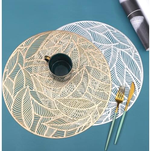 NEW Round PVC Placemat for Dining Tables Kitchen Coaster Pads Home Decor Tableware Coffee Cup Mat Non-slip Table Mats Placemats