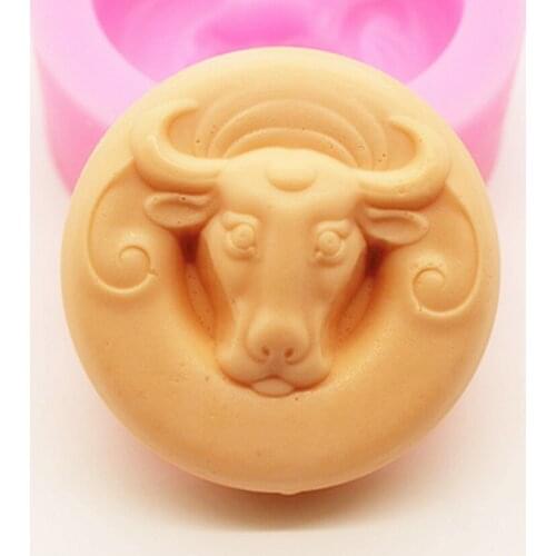 Wholesale!!!1pcs Cattle Head (ABL-C425) Silicone Handmade Soap Mold Crafts DIY Mould