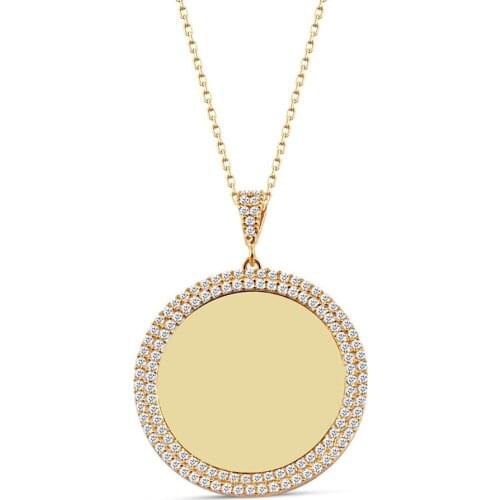 Name Post Double Row Cubic Zirconia Silver Plate Necklace DN181