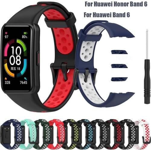 For Huawei Band 6 Watch band For Huawei Honor Band 6 SmartWatch Wristband Sport Silicone Replacement Wrist Strap Bracelet belt