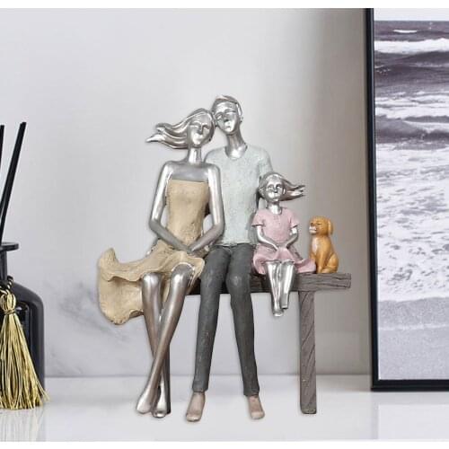 Family Figurine Anniversary Statue Gift Present Office Bookcase Sculpture