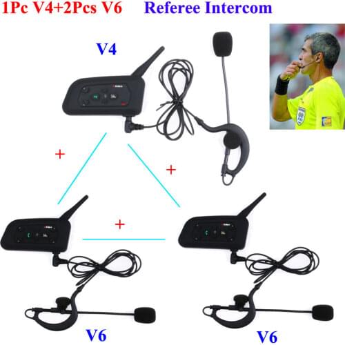 2Pcs V6+ V4 Vnetphone Professional Football Referee Intercom System Bluetooth Soccer Communication Referees Headset Interphone