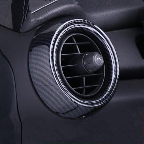 Carbon Fiber Printed Car Interior Decor A-pillar Air Vent Sticker Center Side Outlet Cover Moulding Trim for Mini Cooper F55 F56