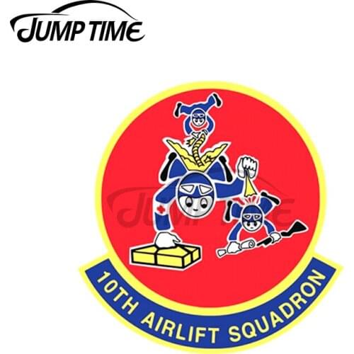 Jump Time 13 x 12cm For 10th Airlift Squadron USAir Force Car Stickers Car Accessories Decal Waterproof Sunscreen Decoration
