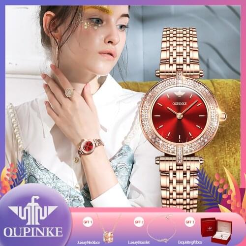 Top brand OUPINKE Women Switzerland Mechanical Watch Automatic Mechanical Watches For Women Luxury Fashion Watch Gift