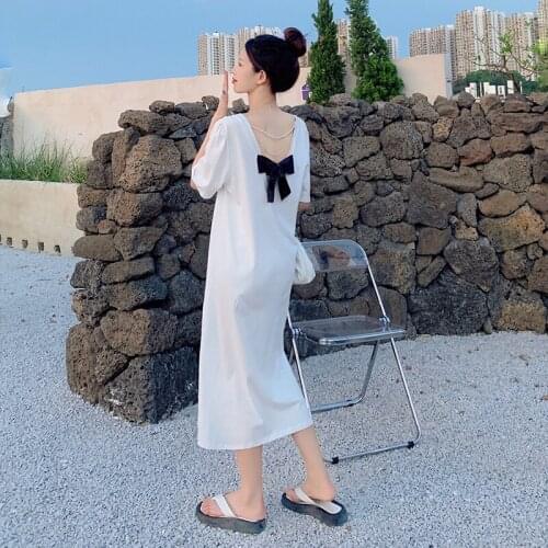 Cost-Effective College Style Maxi Long Dress Elegant For Women Summer 2021 New Clothes Harajuku Ladies Dresses Loose Casual