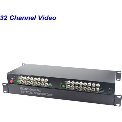 1Pair 32 Channel Digital Video Fiber Optical Media Converters Extender Adapter FC Fiber Optic Up to 20Km for CCTV Security