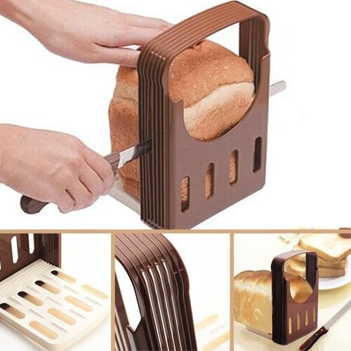 1PC ABS RESIN Practical Bread Cutter Loaf Toast Slicer Cutting Slicing Guide Kitchen Tool For Bread Useful Brown & White 10250E