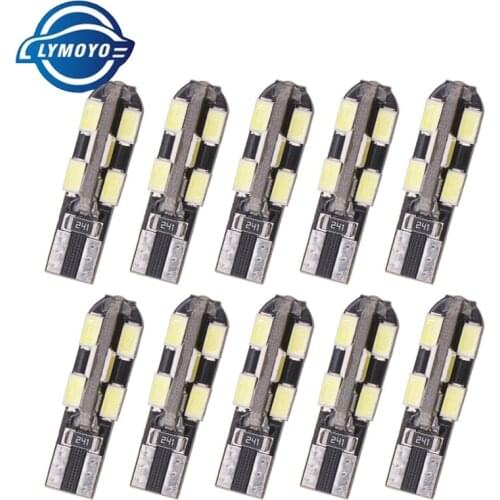 10pcs T10 w5w 10SMD Car 12 LED 5630 lights Auto Car Interior Side Light license plate light Bulbs Plug Reading lamps car styling