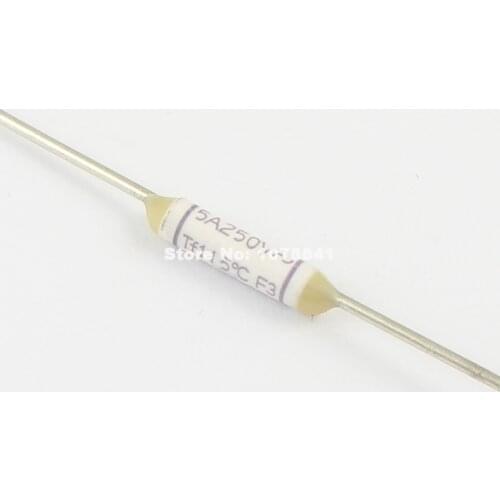 10pcs ELCUT UMI Microtemp Thermal Fuse Axial Type 222R TF Cutoff 115 Degree 5A 250V