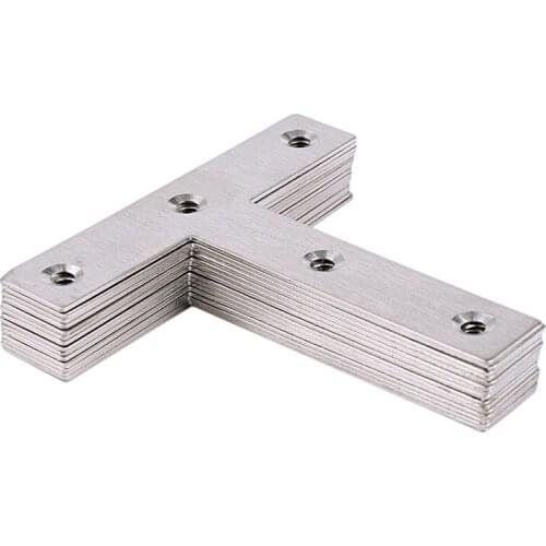 15pcs 80mm x 80mm Flat T Shape Repair Mending Plate Joining Bracket Silver
