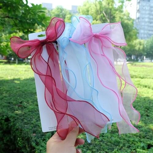 2Pcs/Set Children Cute Colors Ribbon Lace Bow Ornament Hair Bands Girls Lovely Sweet Rubber Rope Hair Tie Kids Hair Accessories